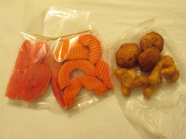 Fresh Fruit, Sala Pao and Pa Tong Ko (Thai Doughnuts)