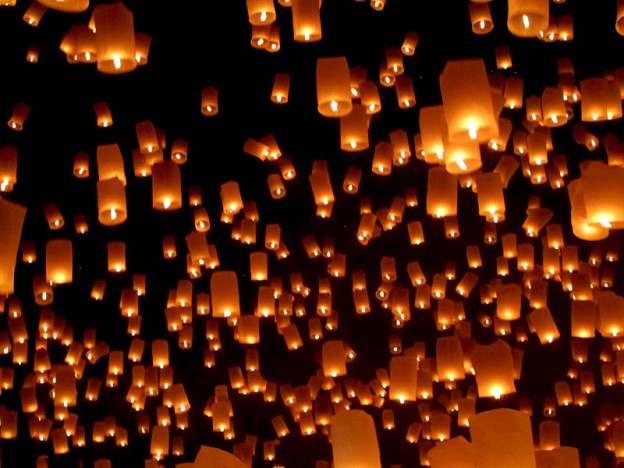 Yee Peng, Loi Krathong, lanterns released