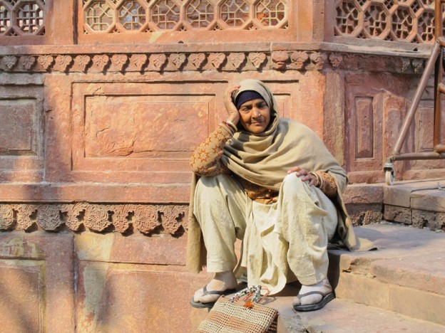 Resting Woman at the Taj Mahal in Agra, India