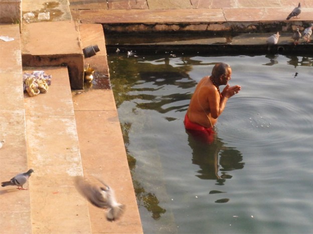 Praying Man at the Pushkar Ghats