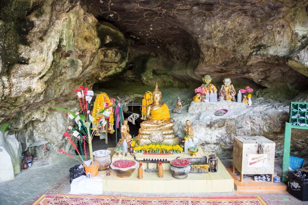 Temples at the exit of Khao Kop cave