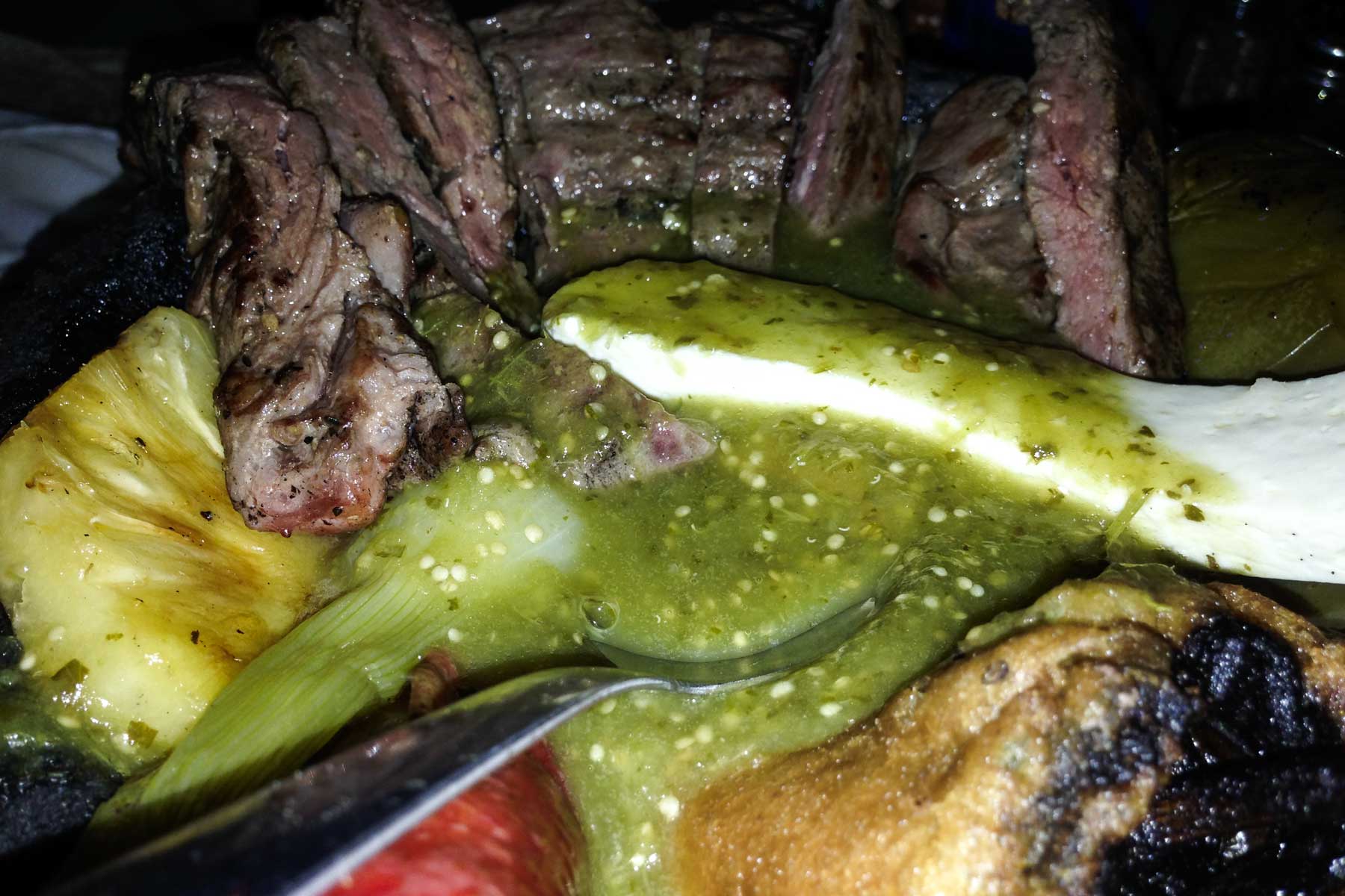 Beef molcajete at Margartia Grill (this pictures sucks, but trust me, it tastes great)