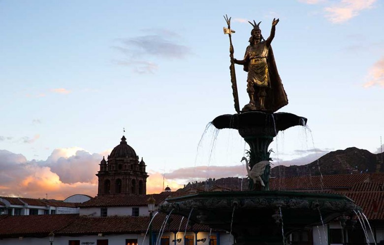 Fountain in Plaza de Armas, Cuzco, Peru
