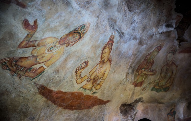 Frescoes on the Mirror Wall, Sigirya, Sri Lanka